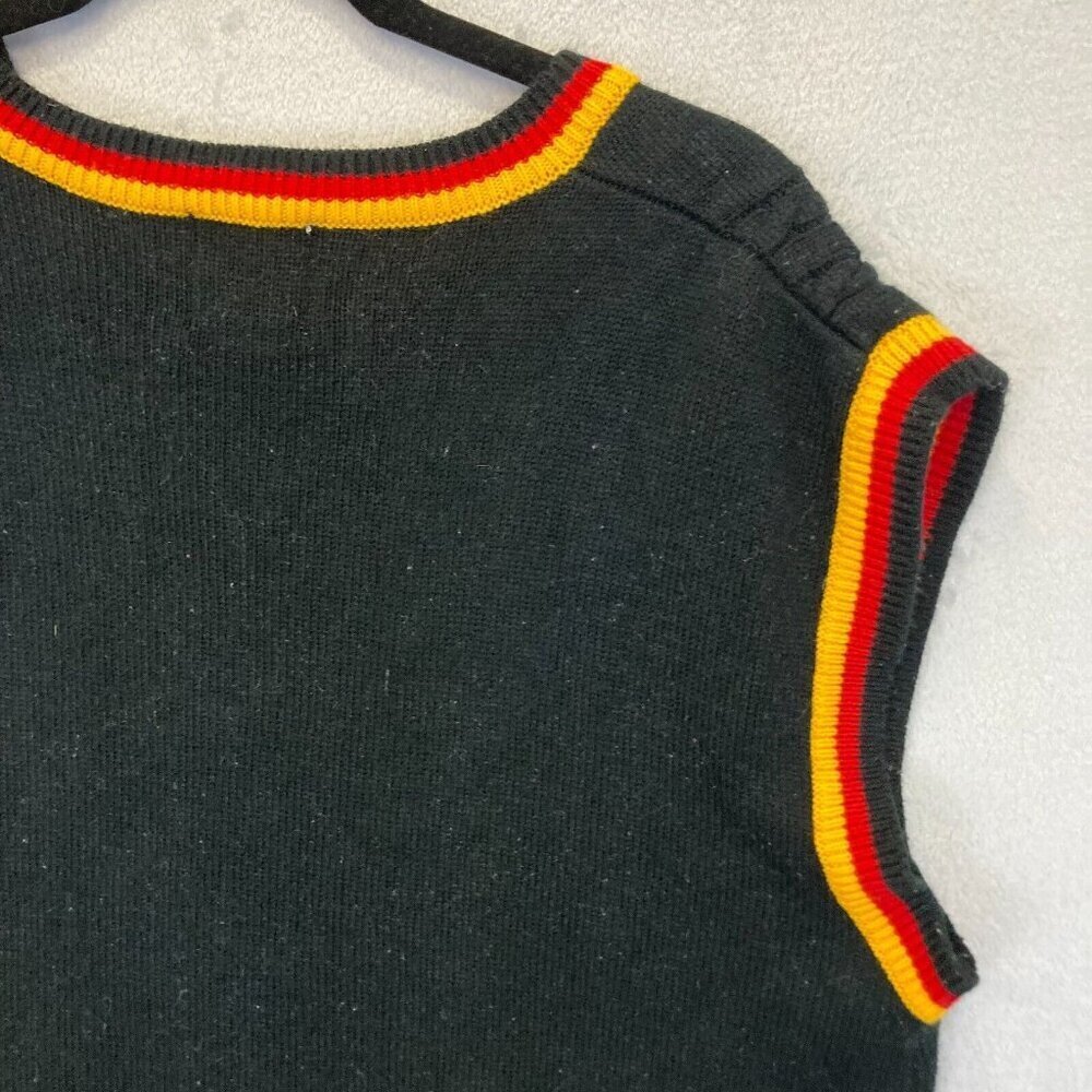 Delf USA‎ Vintage Knit Sweater Vest Mens XL Black Red Hip Hop Retro 90s Y2K - Picture 11 of 13